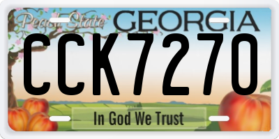 GA license plate CCK7270