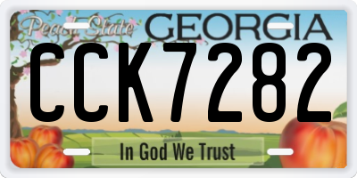 GA license plate CCK7282