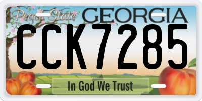 GA license plate CCK7285