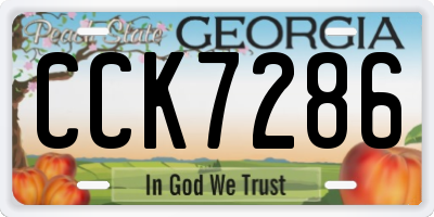 GA license plate CCK7286