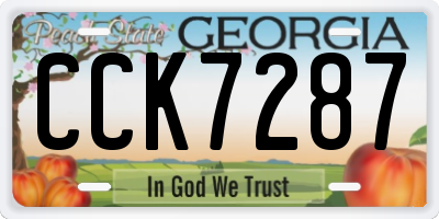 GA license plate CCK7287