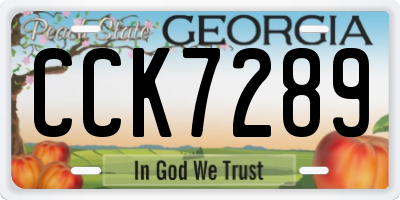 GA license plate CCK7289