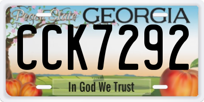 GA license plate CCK7292