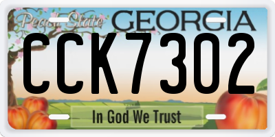 GA license plate CCK7302