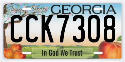 GA license plate CCK7308