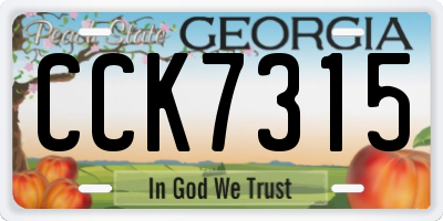 GA license plate CCK7315