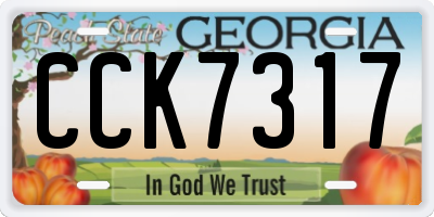 GA license plate CCK7317