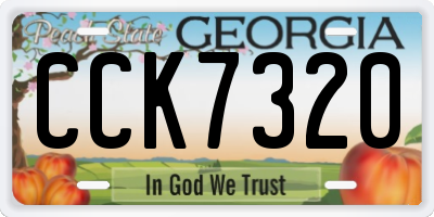 GA license plate CCK7320