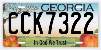 GA license plate CCK7322