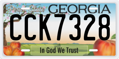 GA license plate CCK7328