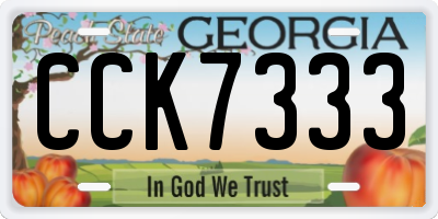 GA license plate CCK7333