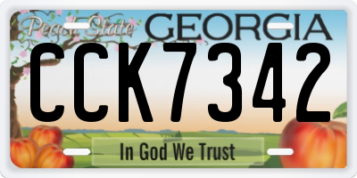 GA license plate CCK7342