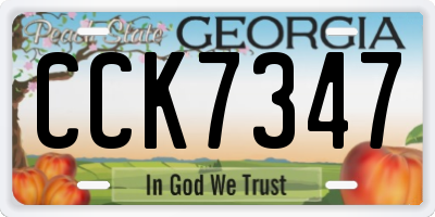 GA license plate CCK7347