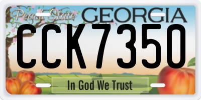 GA license plate CCK7350