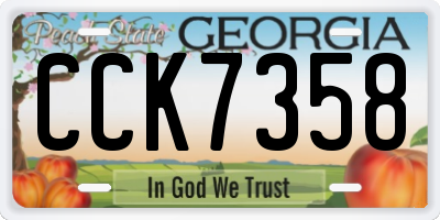 GA license plate CCK7358