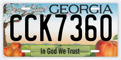 GA license plate CCK7360