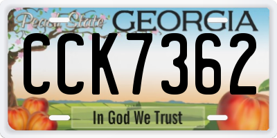 GA license plate CCK7362