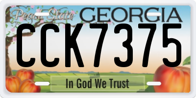 GA license plate CCK7375