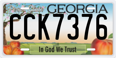 GA license plate CCK7376