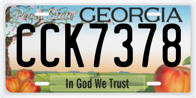 GA license plate CCK7378