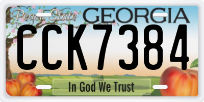 GA license plate CCK7384