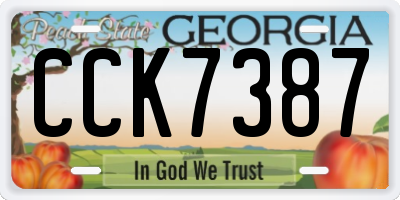 GA license plate CCK7387