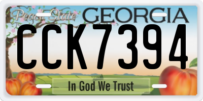 GA license plate CCK7394