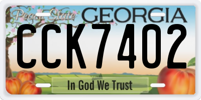 GA license plate CCK7402