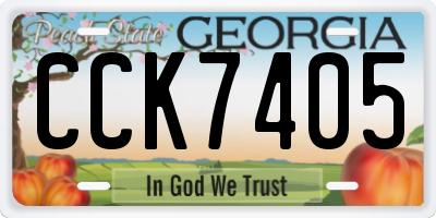 GA license plate CCK7405