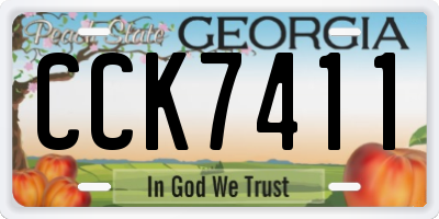 GA license plate CCK7411