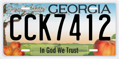 GA license plate CCK7412
