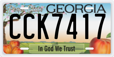 GA license plate CCK7417