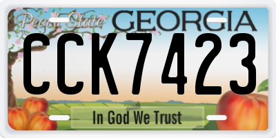 GA license plate CCK7423