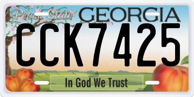 GA license plate CCK7425