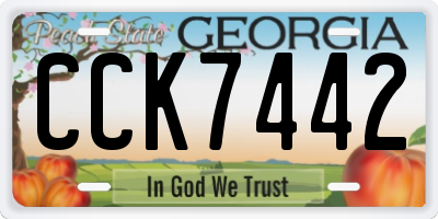 GA license plate CCK7442