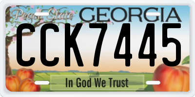 GA license plate CCK7445
