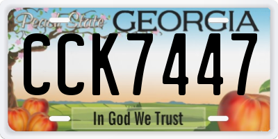 GA license plate CCK7447