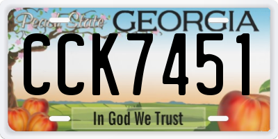 GA license plate CCK7451