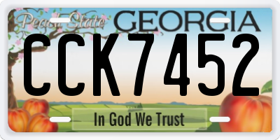 GA license plate CCK7452