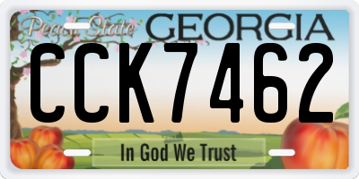 GA license plate CCK7462