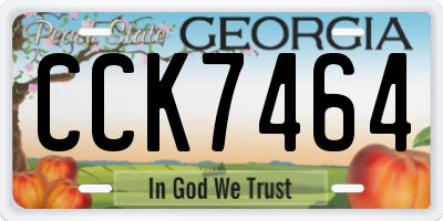 GA license plate CCK7464