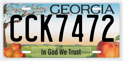 GA license plate CCK7472