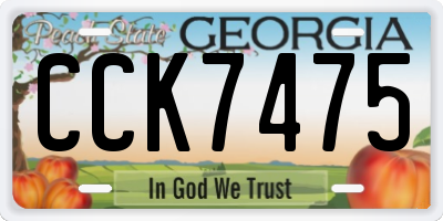 GA license plate CCK7475
