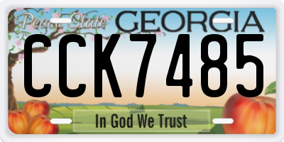 GA license plate CCK7485