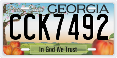 GA license plate CCK7492