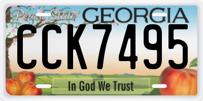 GA license plate CCK7495