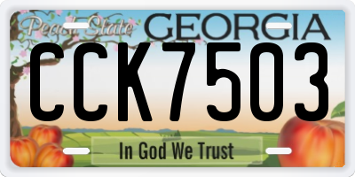 GA license plate CCK7503