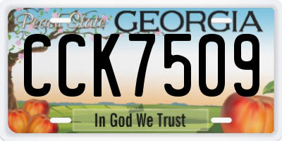 GA license plate CCK7509