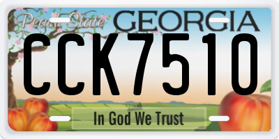 GA license plate CCK7510