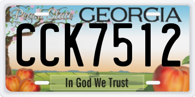 GA license plate CCK7512